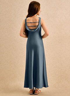 Azazie Raspberry Girls Formal Flower Girl Klänningar Klä A-Line i Stretch Satin Plisserad image2