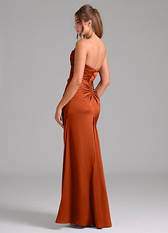 Azazie Lucille Bridesmaid Dresses Paprika Mermaid Strapless Stretch Satin Convertible Dress image4