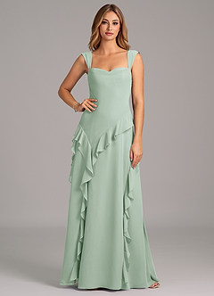 Azazie Sloane Bridesmaid Dresses Agave A-Line Sweetheart Neckline Chiffon Dress image5