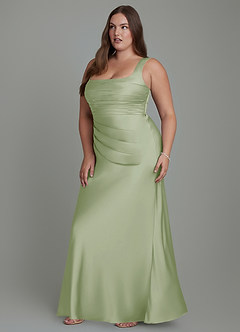 Azazie Agustina Bridesmaid Dresses Dusty Sage Mermaid Corset Stretch Satin Dress image11