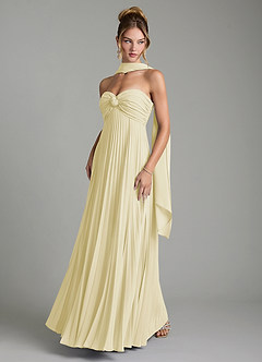 Azazie Tempest Abiti da Damigella Abito Convertibile Impero in Chiffon Corsetto Sorbetto Al Limone image6