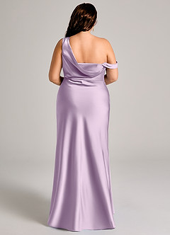 Azazie Madelyn Brudtärnklänningar Klä av Sjöjungfru i Stretch Satin Ena axeln Frostad Lila Konvertibel image16