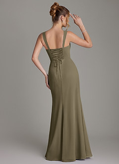 Azazie Agustina Bridesmaid Dresses Willow Green Mermaid Corset Chiffon Dress image7