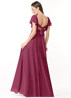 Azazie Syenna Robes de demoiselle d'honneur Robe Trapèze en Mousseline de soie Rayé Mûre image2