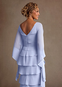 Azazie Arabinda Mother of the Bride Dresses Ice Sheath Ruched Chiffon Dress image6