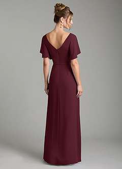 Azazie Ambrosia Bridesmaid Dresses Cabernet A-Line Pleated Chiffon Dress image6