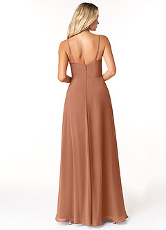 Azazie Moira Bridesmaid Dresses Bronzer A-Line Scoop Chiffon Dress image3