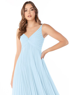 Azazie Raychelle Bridesmaid Dresses Sky Blue A-Line V-Neck Chiffon Dress image6