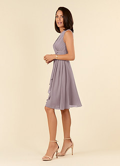 Azazie Theron Mother of the Bride Dresses Dusk A-Line V-Neck Pleated Chiffon Dress image3