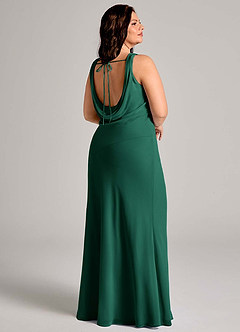 Azazie Rylina Bridesmaid Dresses Emerald Mermaid Pleated Chiffon Dress image11