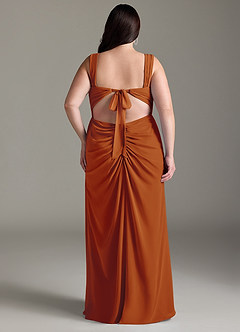 Azazie Jesaphine Bridesmaid Dresses Paprika Sheath Bow Chiffon Dress image9