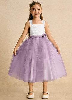 Azazie Bonny Flower Girl Dresses Ivory Wisteria Ball-Gown Pleated Tulle Dress image7