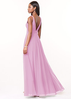 Azazie Maren Brautjungfernkleider A-Linie Plissee Chiffon Kleid Bonbonrosa image4