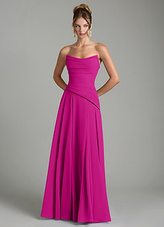 Azazie Gabriela Bridesmaid Dresses Fuchsia A-Line Corset Chiffon Dress image7