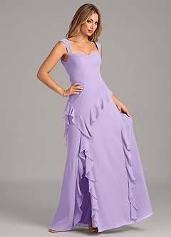 Azazie Sloane Bridesmaid Dresses Lilac A-Line Sweetheart Neckline Chiffon Dress image3