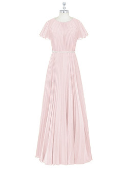 Azazie Kara Modest Bridesmaid Dresses A-Line Pleated Chiffon Floor-Length Dress image7
