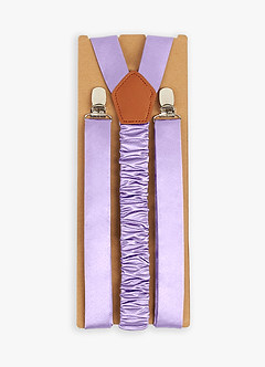 front Matching Color Matte Satin Suspenders