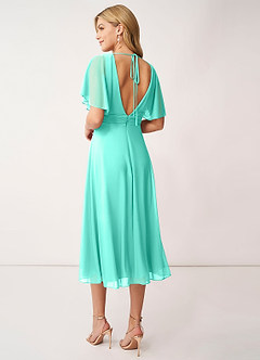 Azazie Tinsley Brautjungfernkleider A-Linie Plissee Gittergewebe Kleid Spa image19