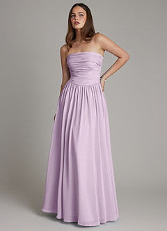 Azazie Andreina Brautjungfernkleider Eine Linie Plissee Chiffon Kleid Frostiges Flieder image1
