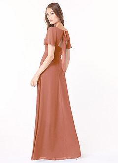 Azazie Kimber Bridesmaid Dresses MAI TAI A-Line Flounce Sleeve Chiffon Dress image4
