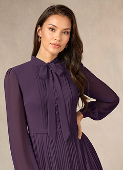 Azazie Adellah Mother of the Bride Dresses Plum A-Line Pleated Chiffon Dress image5