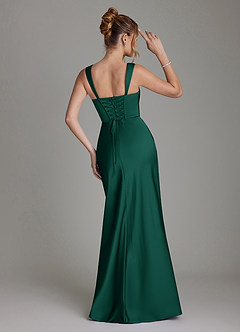 Azazie Agustina Morsiusneito Mekot Mrenneito Korsetti Joustava satiini Lattian pituus Pukeutua image2