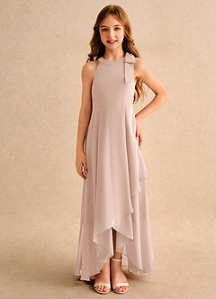 Azazie Boop Girls Formal Flower Girl Dresses English Rose A-Line Bow Chiffon Dress image3