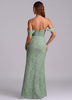 Azazie Johana Bridesmaid Dresses Matcha Mermaid Off the Shoulder Floral Burnout Convertible Dress image7