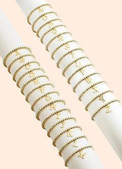 front 3 Piece Initial Letter Layering Bracelet Set