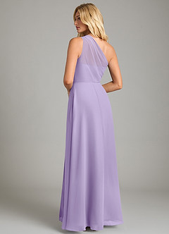 Azazie Phaedra Bridesmaid Dresses Lilac A-Line One Shoulder Chiffon Dress image10