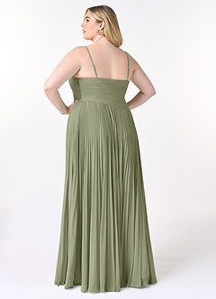Azazie Vini Bridesmaid Dresses Pistachio A-Line V-Neck Pleated Chiffon Dress image8