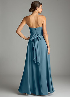 Azazie Tamira Suknie dla druhen Linia A Pofałdowany Szyfon Do ziemi Sukienka image4