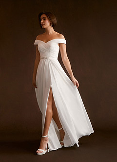 Azazie Elsie Wedding Dresses A-Line Sequins Chiffon Floor-Length Dress image3