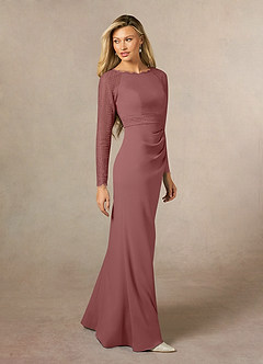 Azazie Peggy Mother of the Bride Dresses Desert Rose Sheath Lace Dress image1