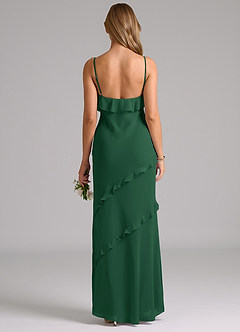Azazie Nancie Bridesmaid Dresses Dark Green Mermaid Ruched Chiffon Dress image2