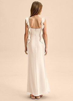 Azazie Jessamine Junior White Alabaster Mermaid Sweetheart Neckline Chiffon Dress image2