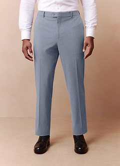 front Savile Azul Claro Pantalón de vestir de mezcla de lana