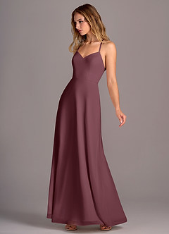 Azazie Mei Brautjungfernkleider A-Linie Chiffon Kleid Sangria image4