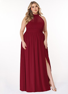 Azazie Iman Bridesmaid Dresses Burgundy A-Line A-Line Ruched Chiffon Dress image11