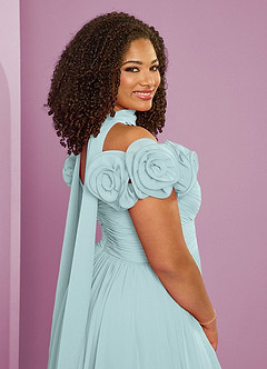 Barbie ♥ Azazie Bridesmaid Dresses Mist A-Line Off the Shoulder Chiffon Convertible Dress image2