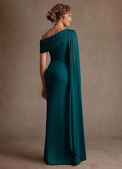 Azazie Bassi Mother of the Bride Dresses Peacock Mermaid Off the Shoulder Mesh Dress image2
