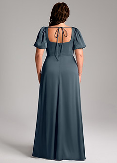 Azazie Fyona Brautjungfernkleider A-Linie Plissee Stretch-Satin Kleid Zwielichtviolett image9
