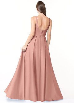 Azazie Neve Bridesmaid Dresses Rosette Ball-Gown with Pockets Stretch Satin Dress image2