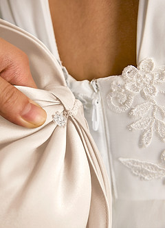 Azazie Dimple Flower Girl Dresses Ivory White Alabaster Ball-Gown Lace Tulle Dress image8