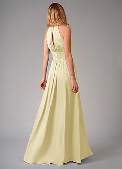 Azazie Bonnie Abiti da Damigella Abito A-Line in Raso Elasticizzato Plissettato Sorbetto Al Limone image2