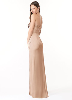 Azazie Leonis Bridesmaid Dresses English Rose Mermaid Pleated Stretch Satin Convertible Dress image7