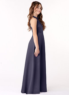 Azazie Laurel Junior Stormy A-Line Stretch Satin Dress image2