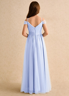 Azazie Yuna Girls Formal Flower Girl Dresses Lavender A-Line Off the Shoulder Tulle Dress image2