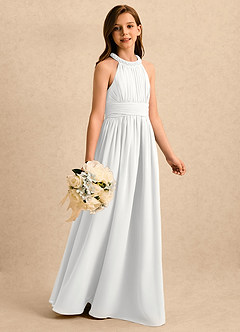 Azazie Aria Girls Formal Flower Girl Klänningar Klänning A-Line i Chiffong Plisserad image3