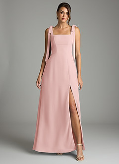 Azazie Debra Bridesmaid Dresses Powder Pink A-Line with Pockets Chiffon Convertible Dress image7
